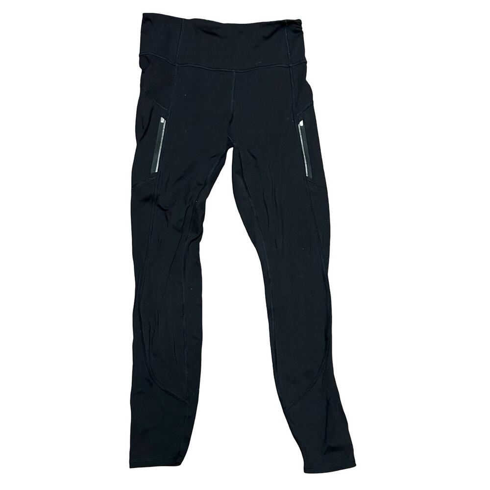 Athleta Rainier Leggings Womens Small Black Cold Weather Tights Reflective